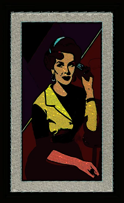 Pop Art Illustration Of A Woman Talking On Phone