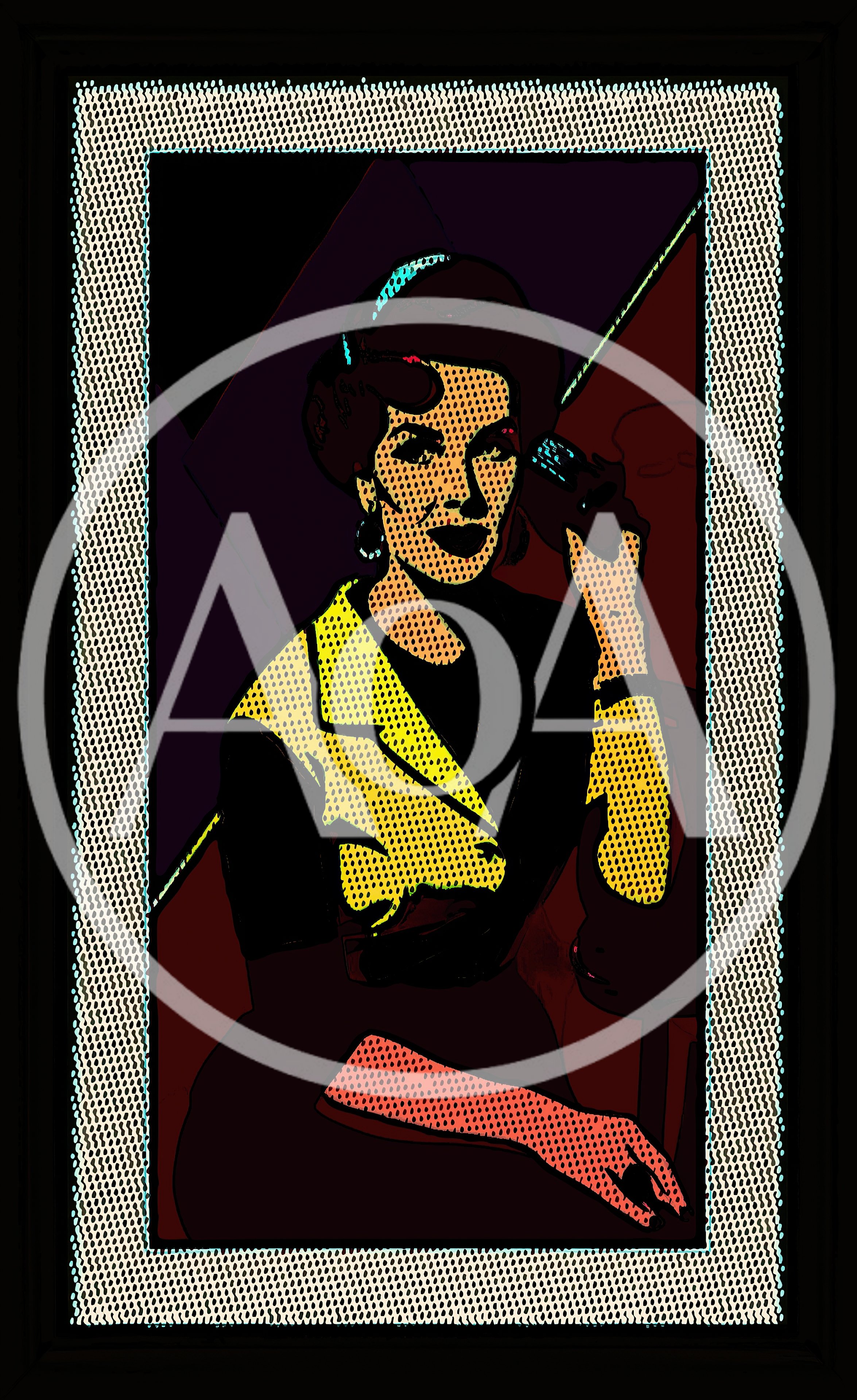 Pop Art Illustration Of A Woman Talking On Phone