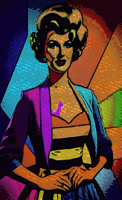 Pop Art Illustration Of A Vintage Woman