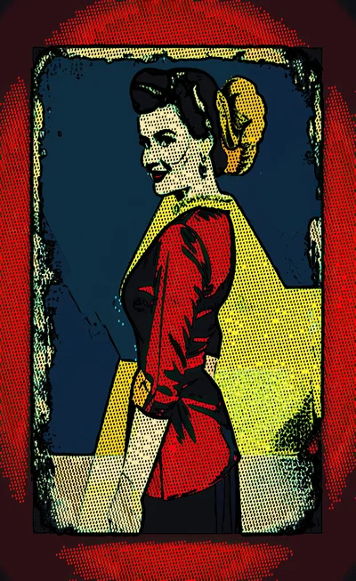 Vintage Pop Art Illustration Of A Stylish Woman