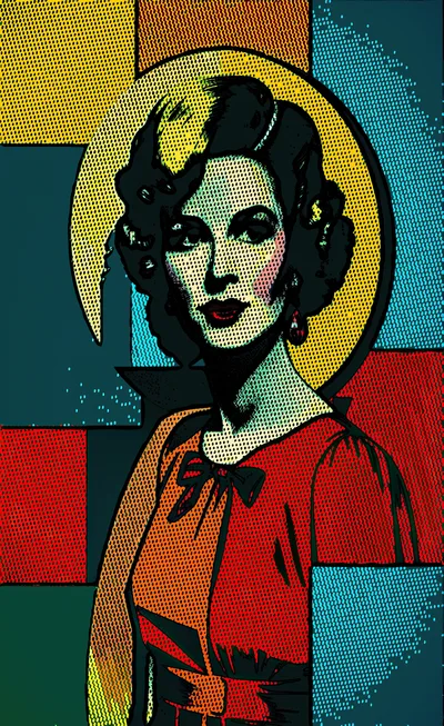 Pop Art Portrait Of A Vintage Woman