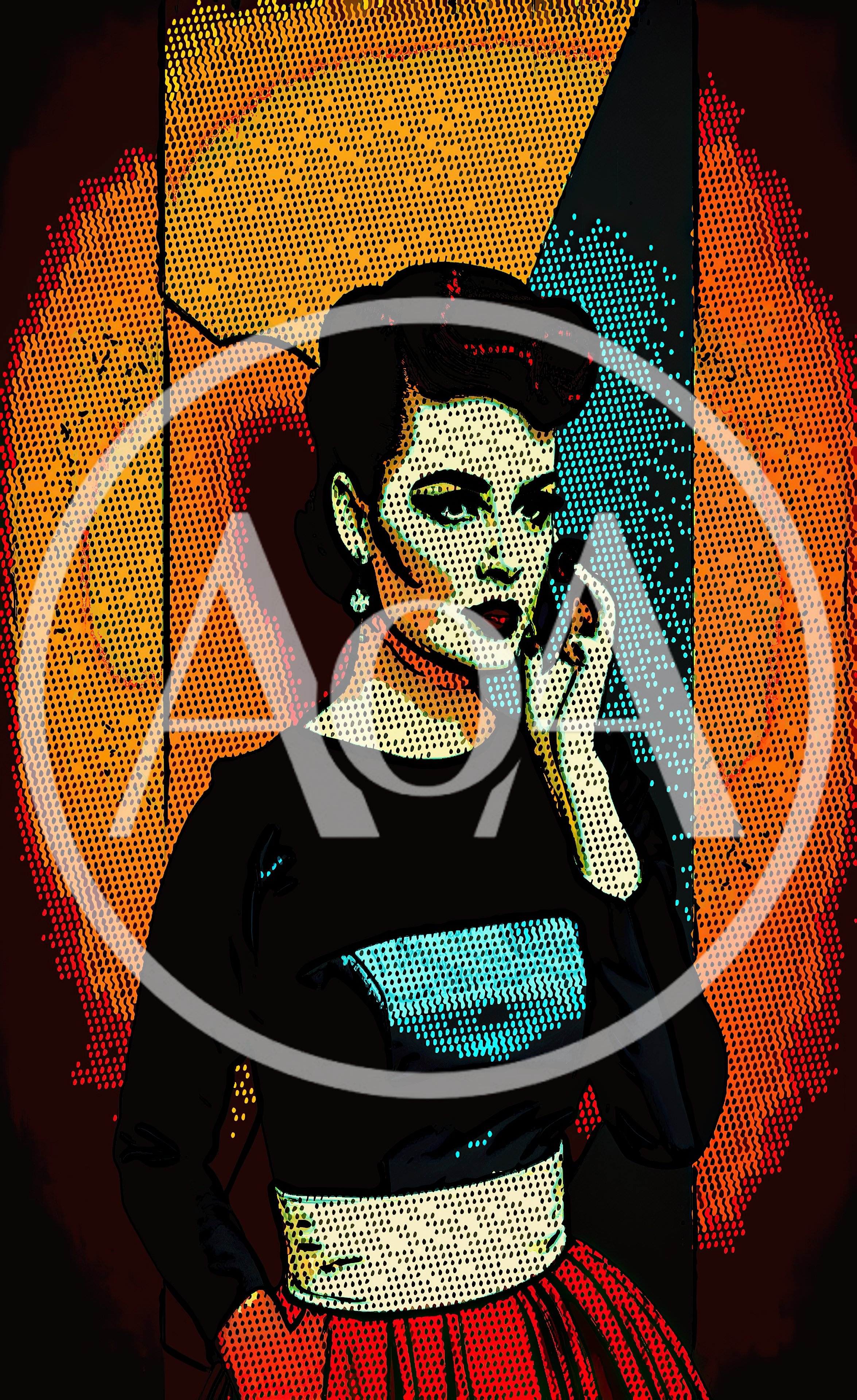 Pop Art Illustration Of A Woman Talking On Phone