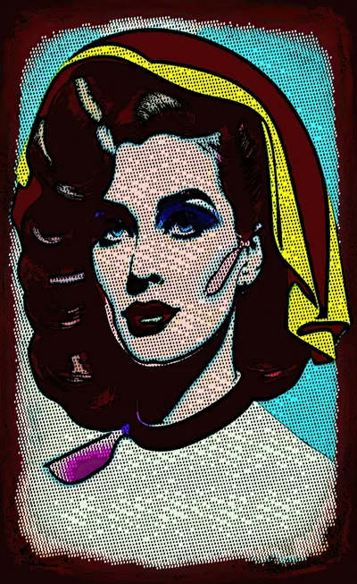 Pop Art Portrait Of A Vintage Woman