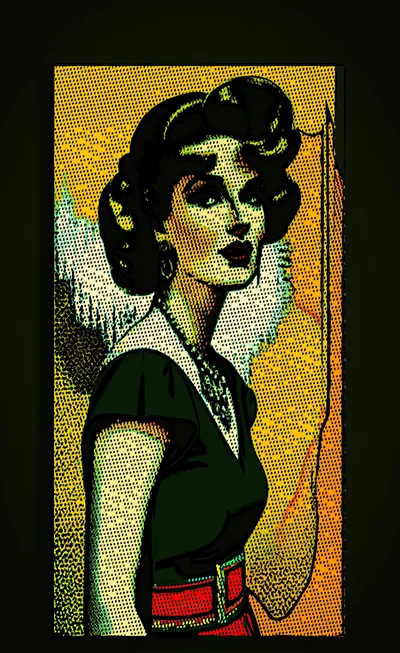 Pop Art Illustration Of A Vintage Woman