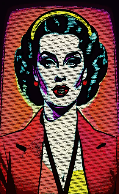 Pop Art Portrait Of A Stylish Woman