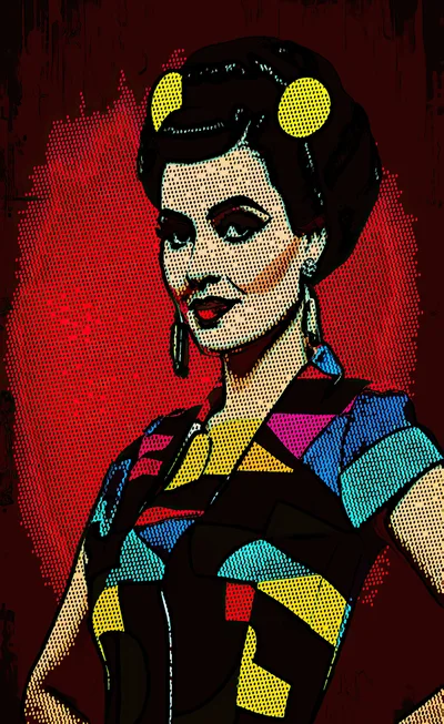 Pop Art Portrait Of A Stylish Woman