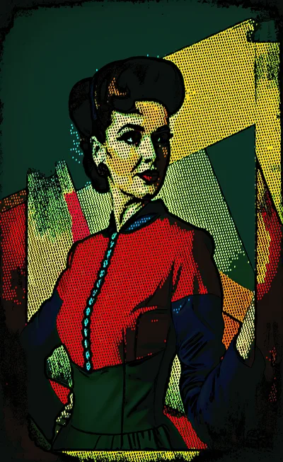 Pop Art Illustration Of A Vintage Woman