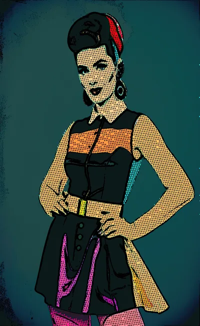 Pop Art Illustration Of A Stylish Woman