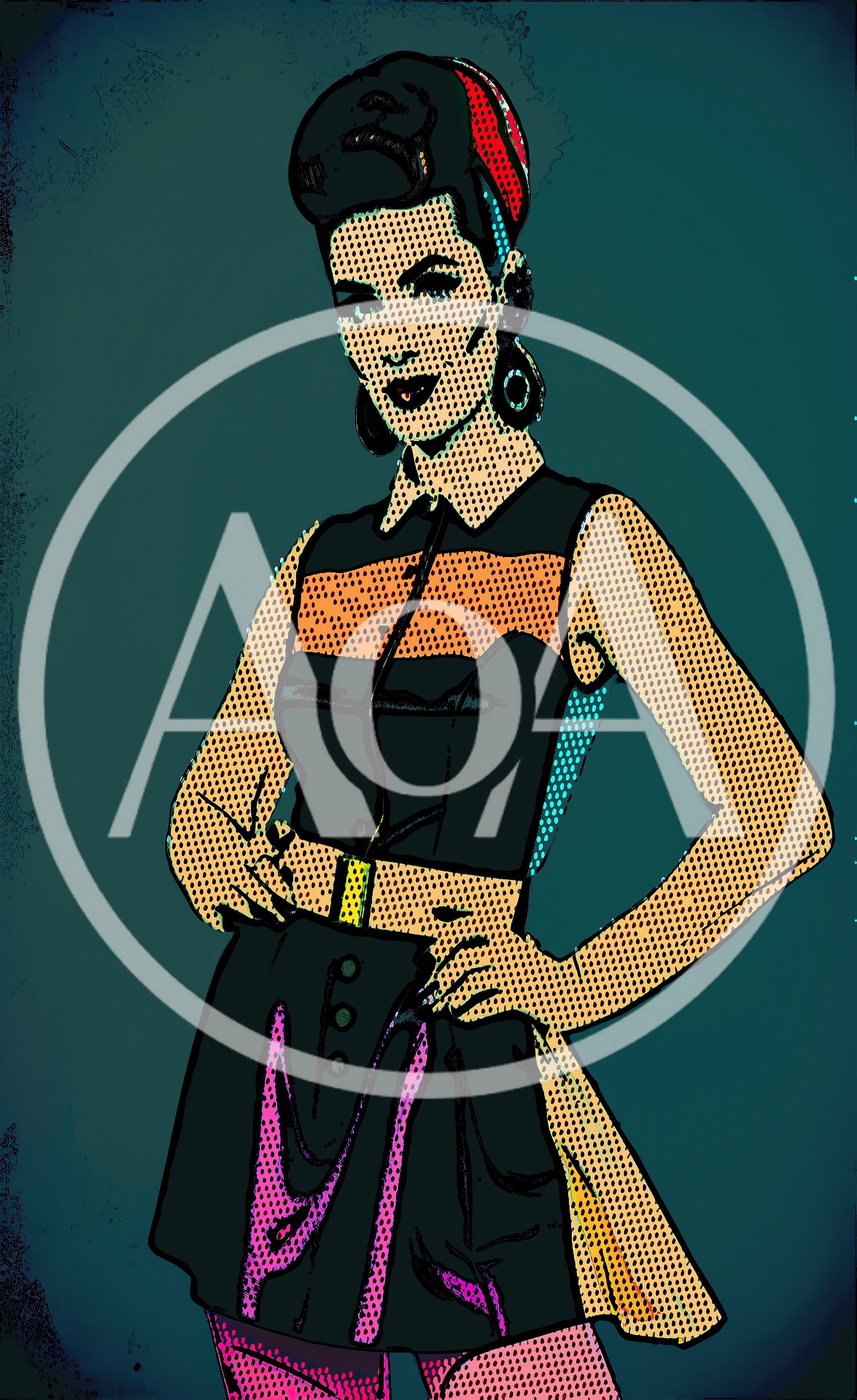 Pop Art Illustration Of A Stylish Woman