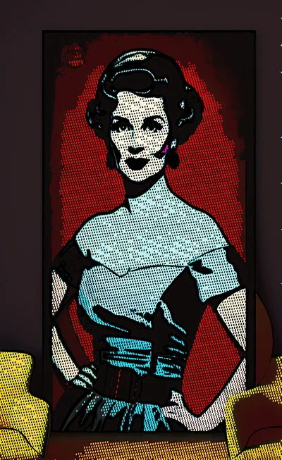 Pop Art Portrait Of A Vintage Woman