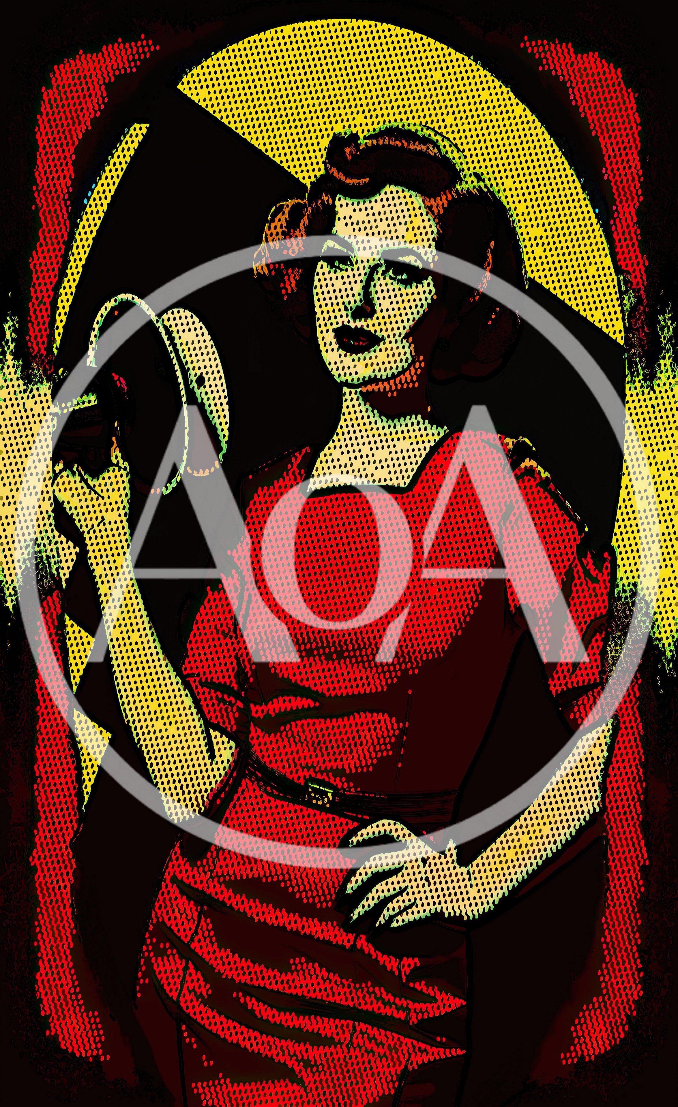 Pop Art Illustration Of A Woman Holding A Microphone