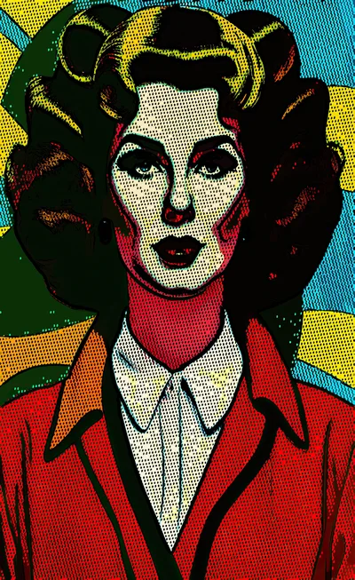 Pop Art Portrait Of A Vintage Woman
