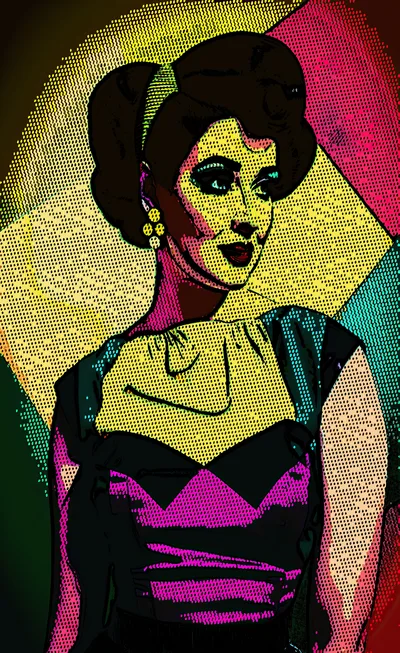Pop Art Illustration Of A Vintage Style Woman