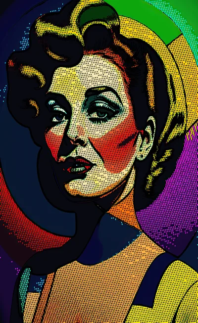 Pop Art Portrait Of A Vintage Woman