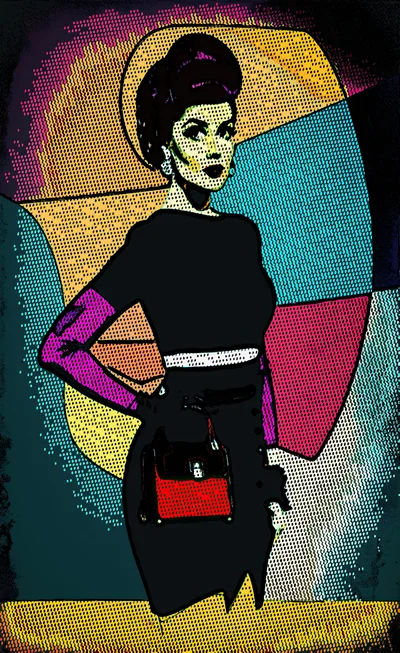 Pop Art Illustration Of A Stylish Woman