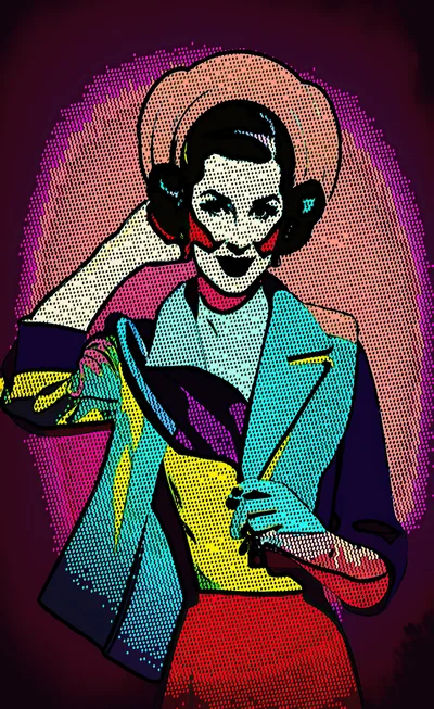 Pop Art Illustration Of A Stylish Woman