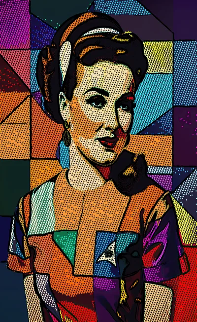 Pop Art Portrait Of A Vintage Woman
