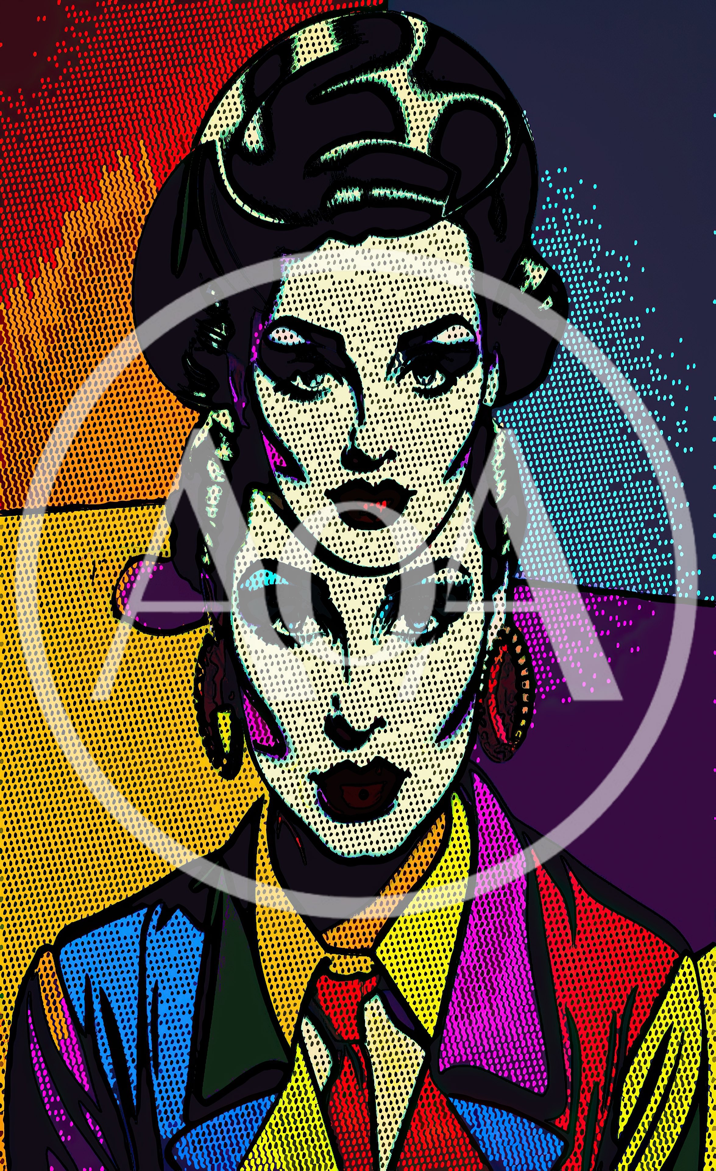 Pop Art Portrait Of A Woman With Dual Faces
