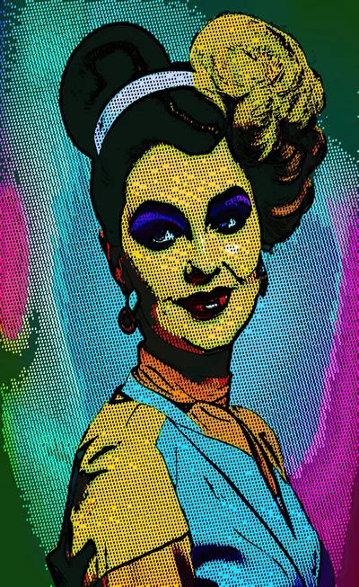 Pop Art Illustration Of A Woman With Elaborate Hair