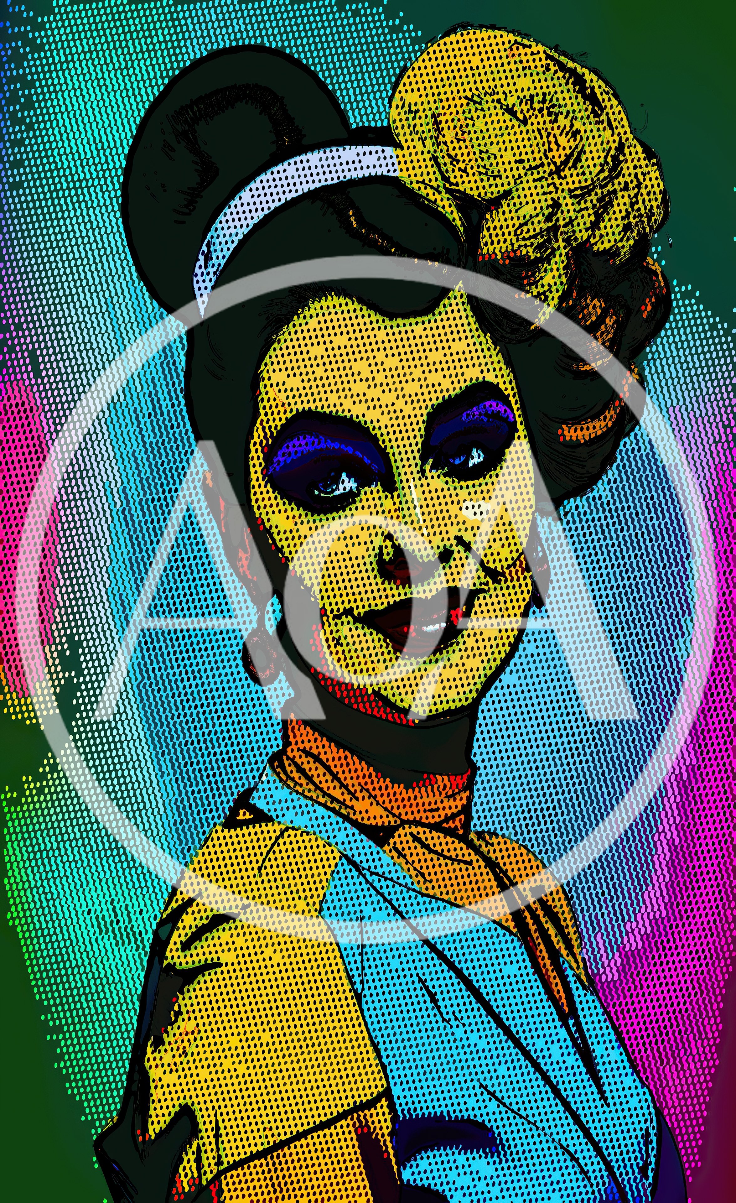 Pop Art Illustration Of A Woman With Elaborate Hair