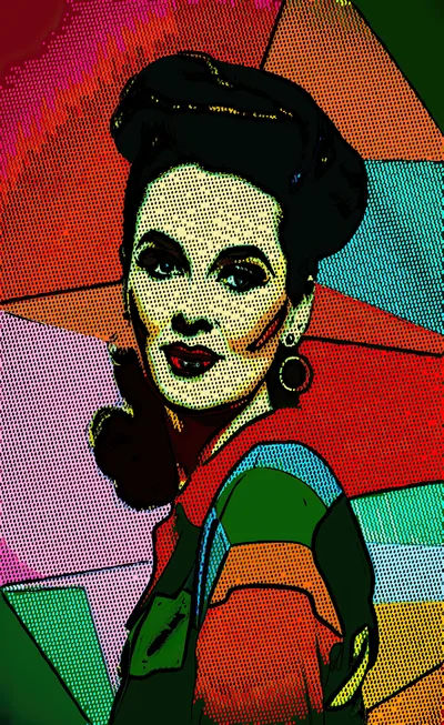 Pop Art Portrait Of A Vintage Woman
