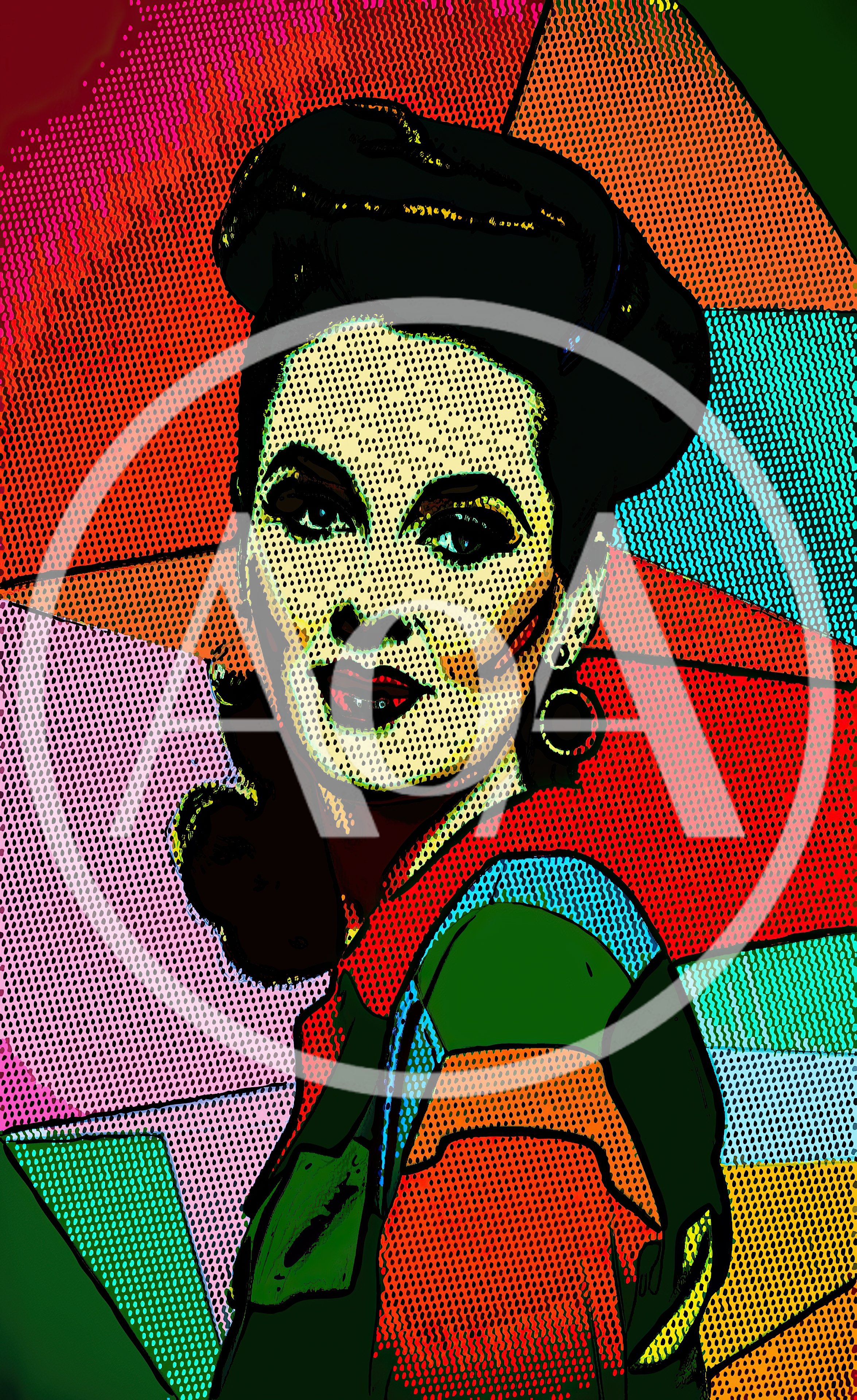 Pop Art Portrait Of A Vintage Woman