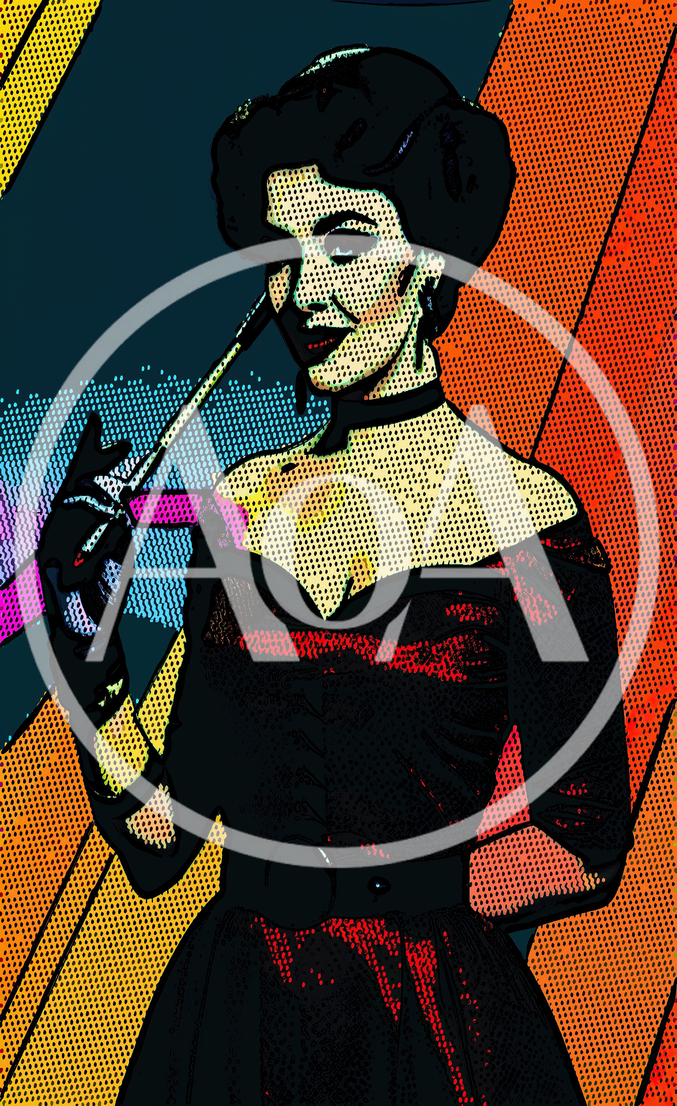 Pop Art Illustration Of A Sophisticated Woman With Cigarette