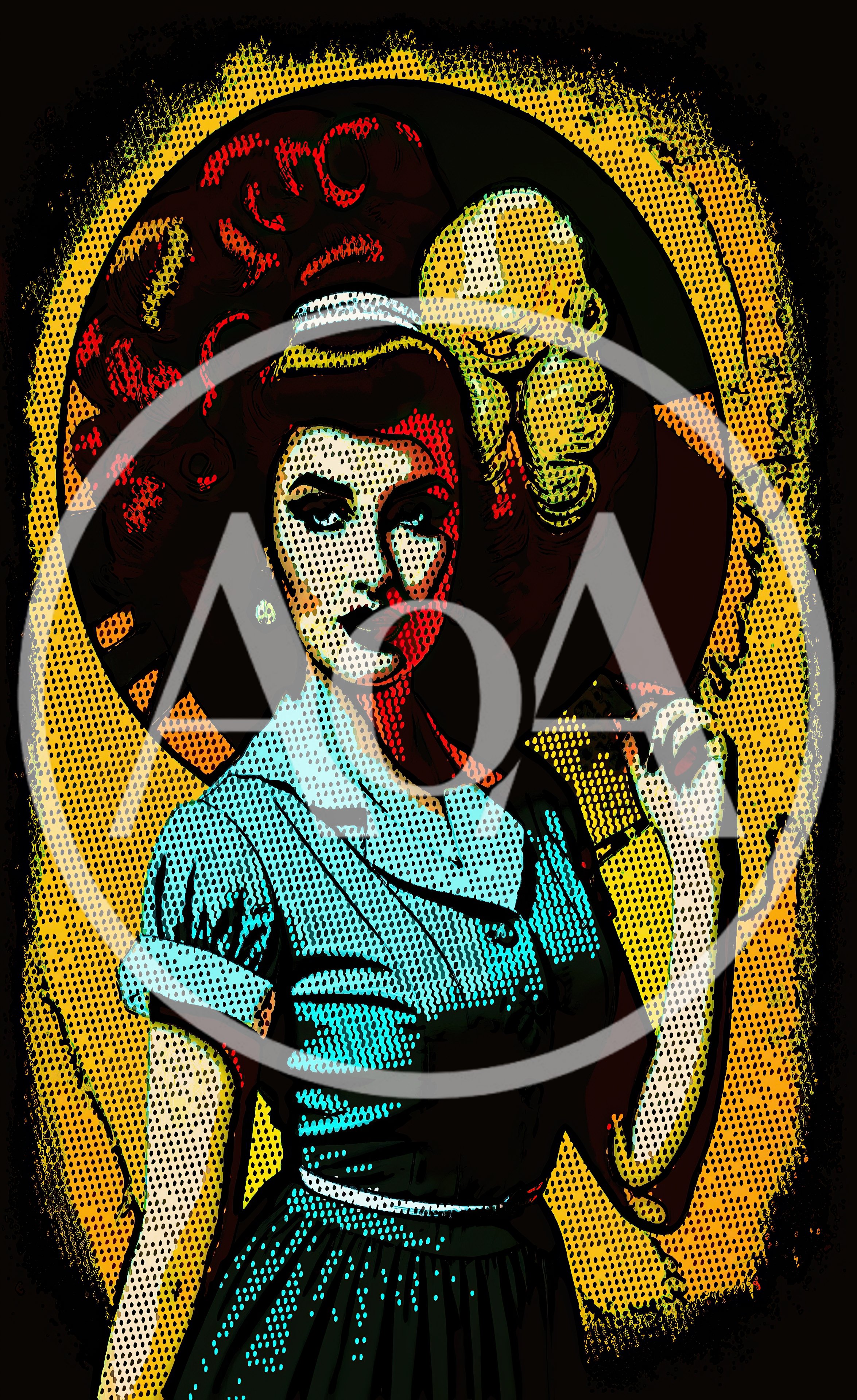 Pop Art Illustration Of A Vintage Woman
