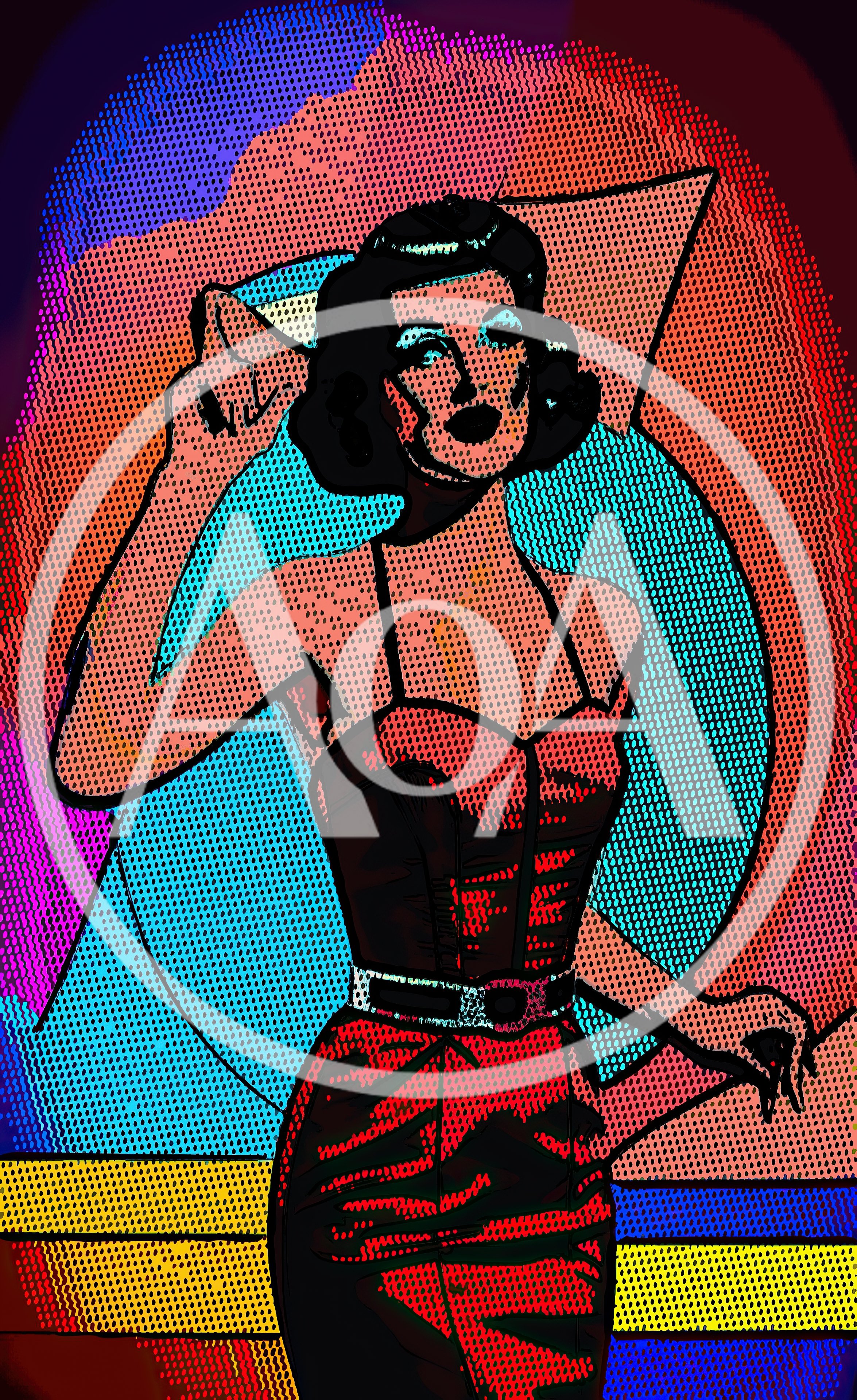 Pop Art Illustration Of A Stylish Woman In Red