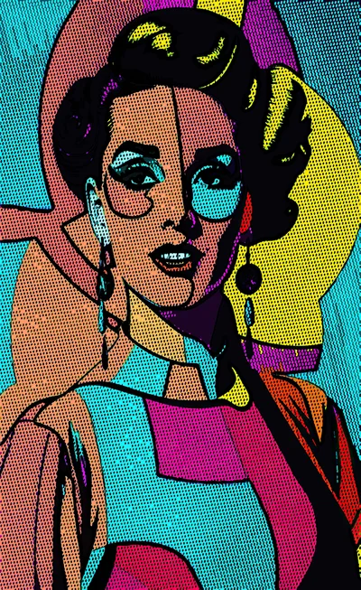 Pop Art Portrait Of A Stylish Woman