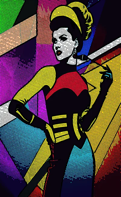 Pop Art Illustration Of A Stylish Woman
