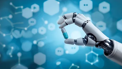 Robotic Hand Holding A Medical Capsule