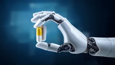 Robotic Hand Holding Medical Capsules