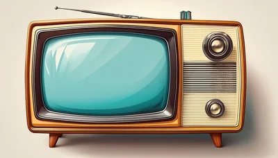 Vintage Retro Television Set With Antenna