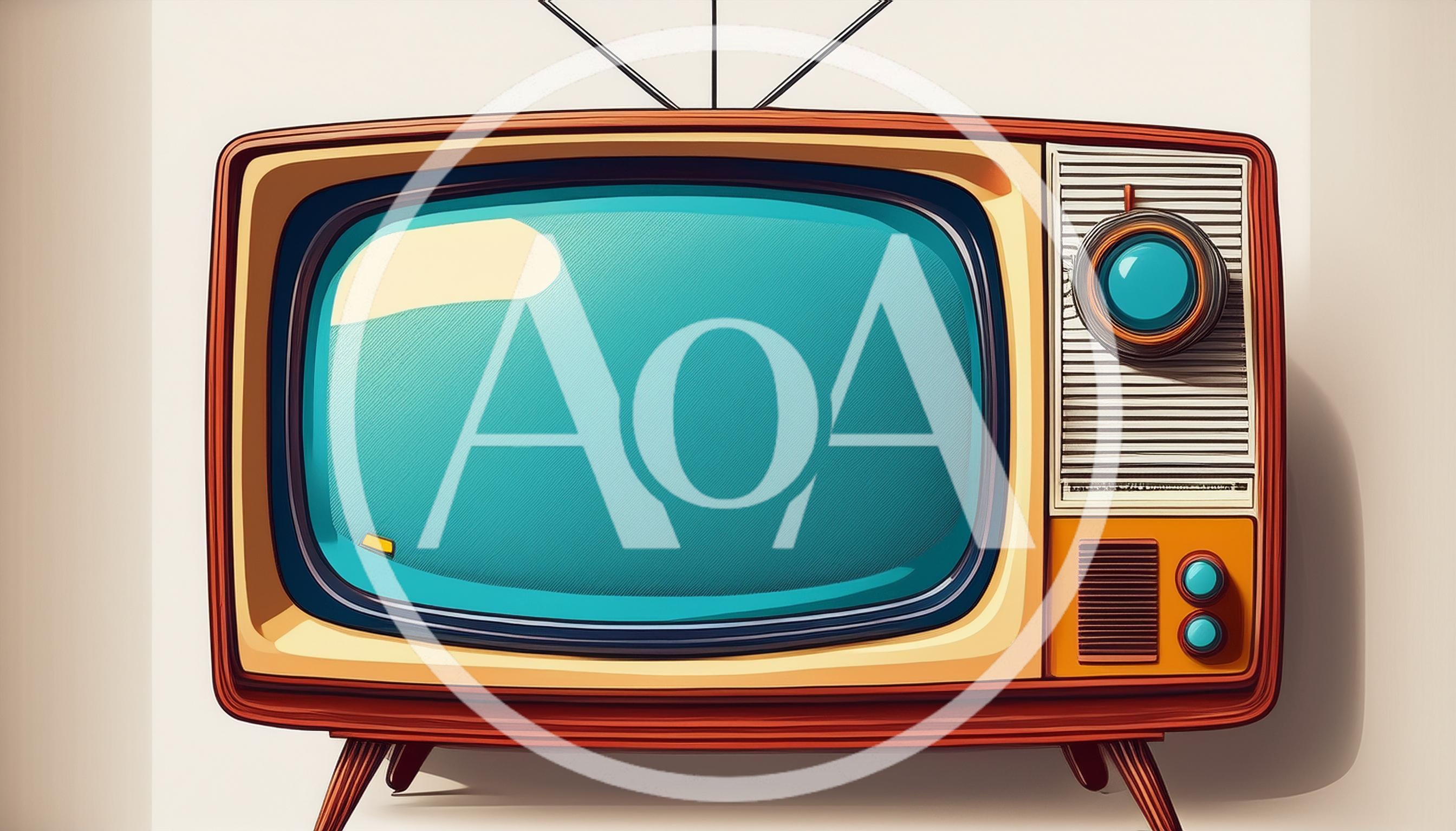 Vintage Retro Television Set With Antenna