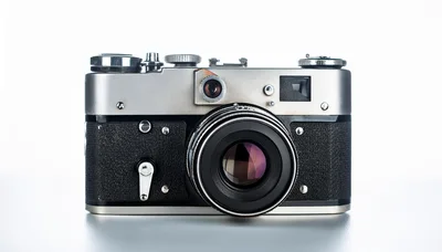 Vintage Soviet Rangefinder Camera Front View