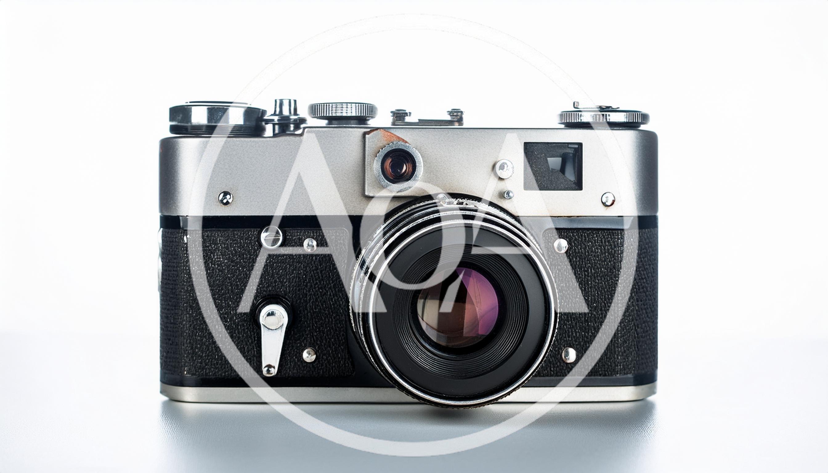 Vintage Soviet Rangefinder Camera Front View
