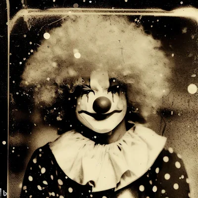 Vintage Style Portrait Of A Creepy Clown