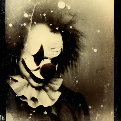 Vintage Style Portrait Of A Creepy Clown