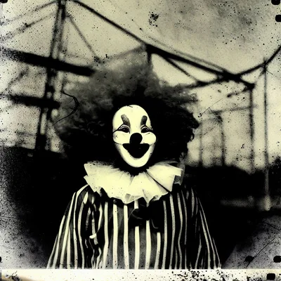 Vintage Style Portrait Of A Creepy Clown