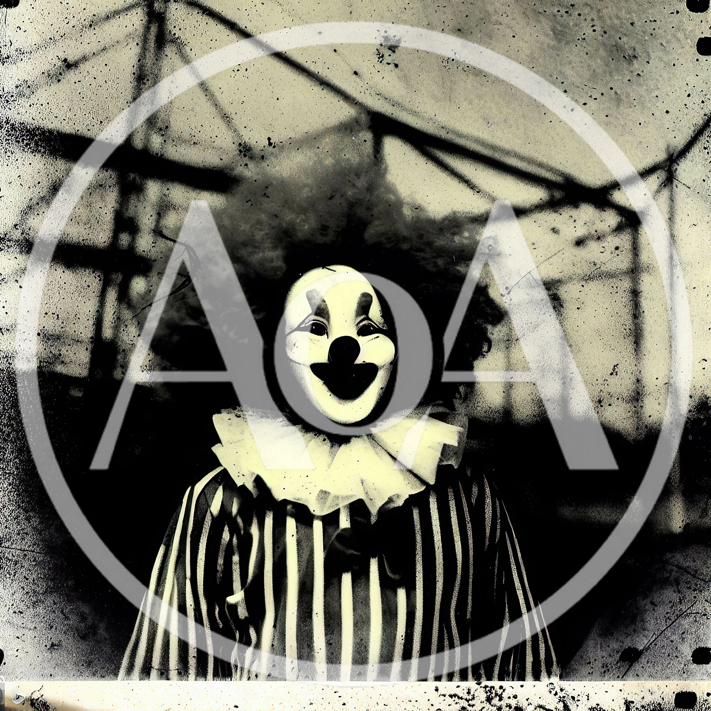Vintage Style Portrait Of A Creepy Clown
