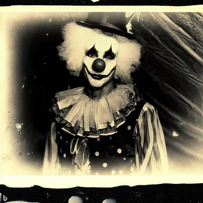 Vintage Style Portrait Of A Creepy Clown