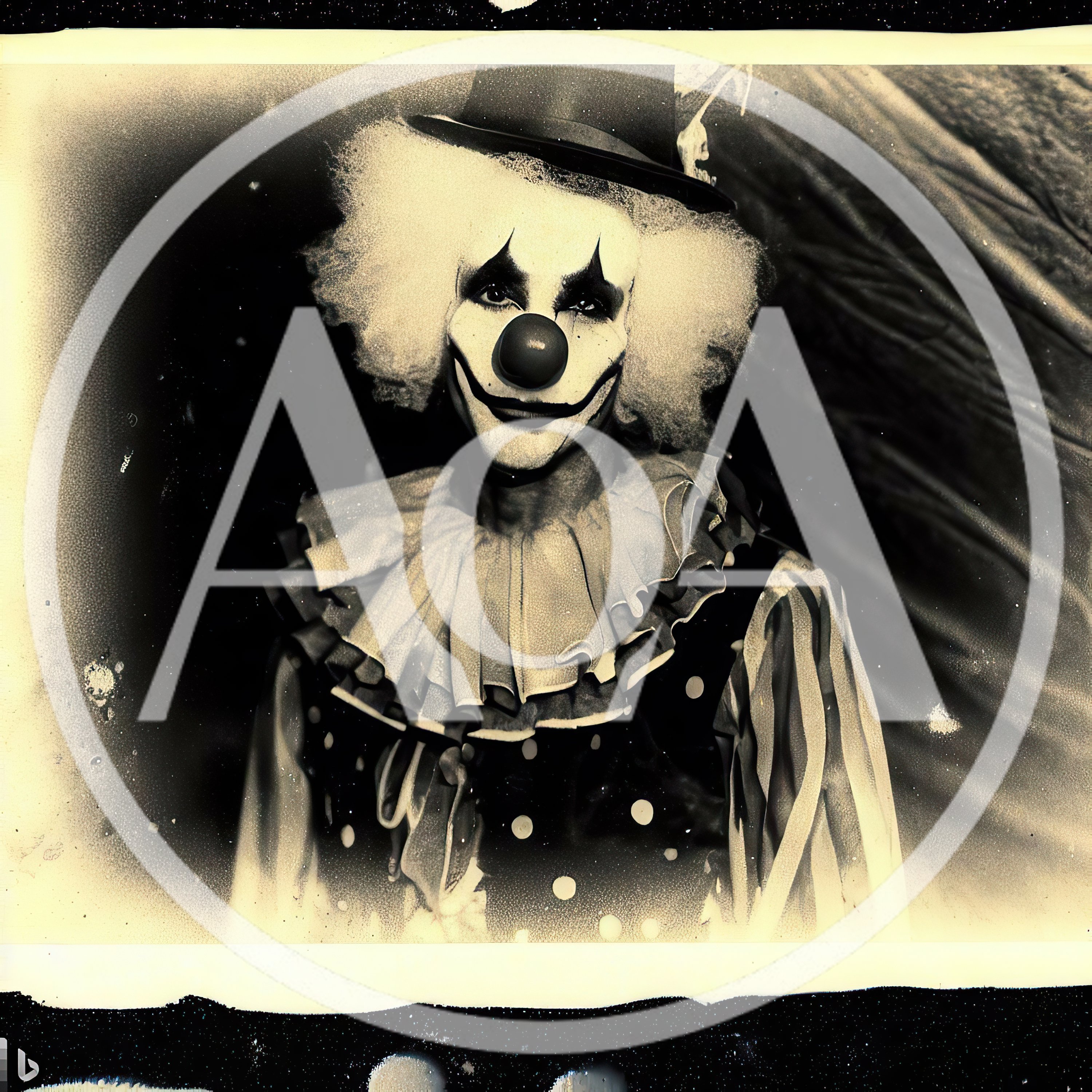 Vintage Style Portrait Of A Creepy Clown