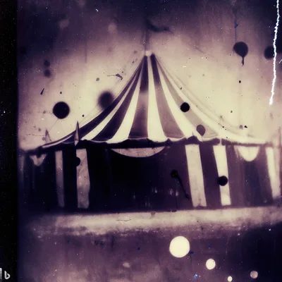Vintage Circus Tent With Distressed Film Texture