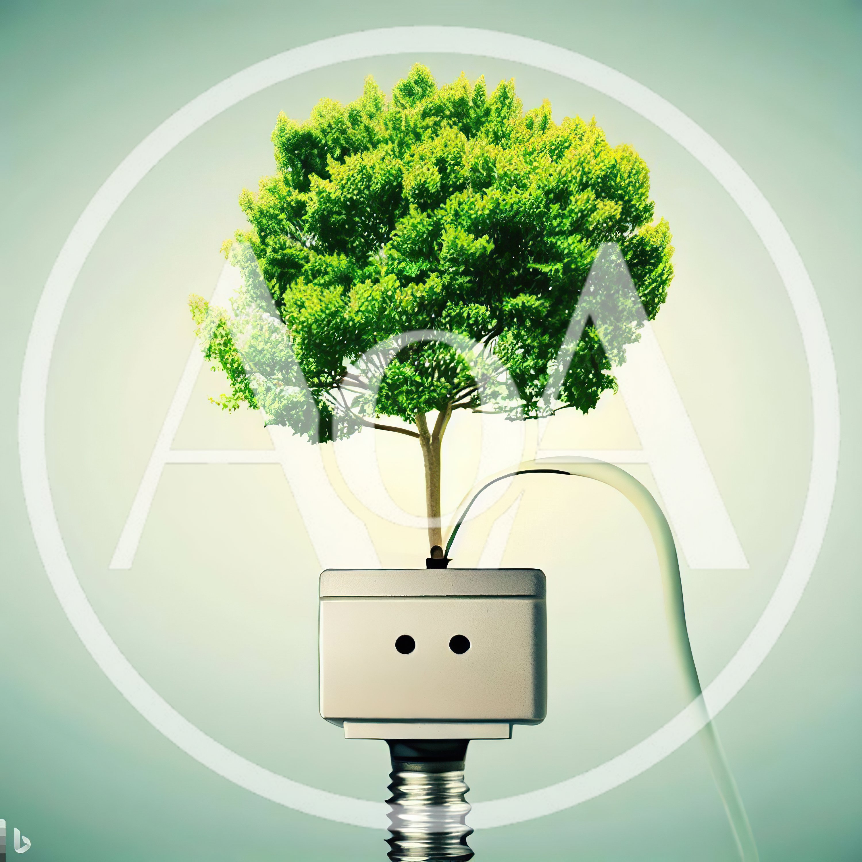 Conceptual Tree Growing From A Light Bulb Socket