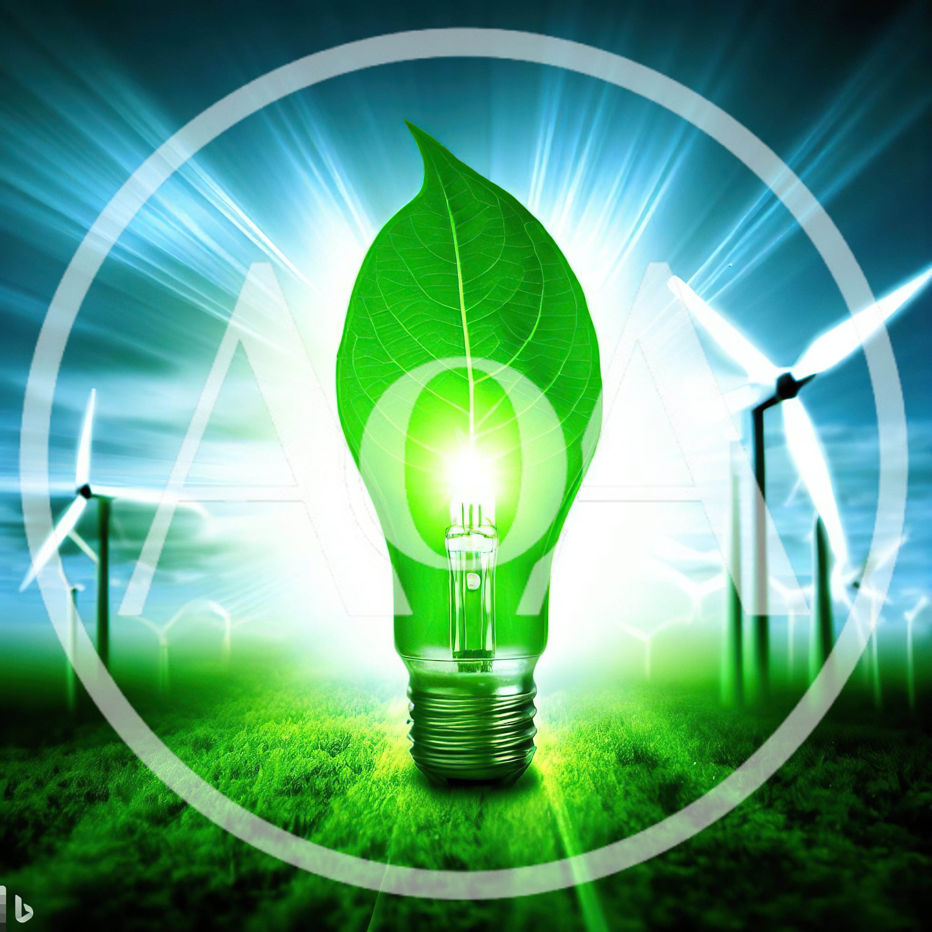 Green Energy Concept With Glowing Leaf Light Bulb