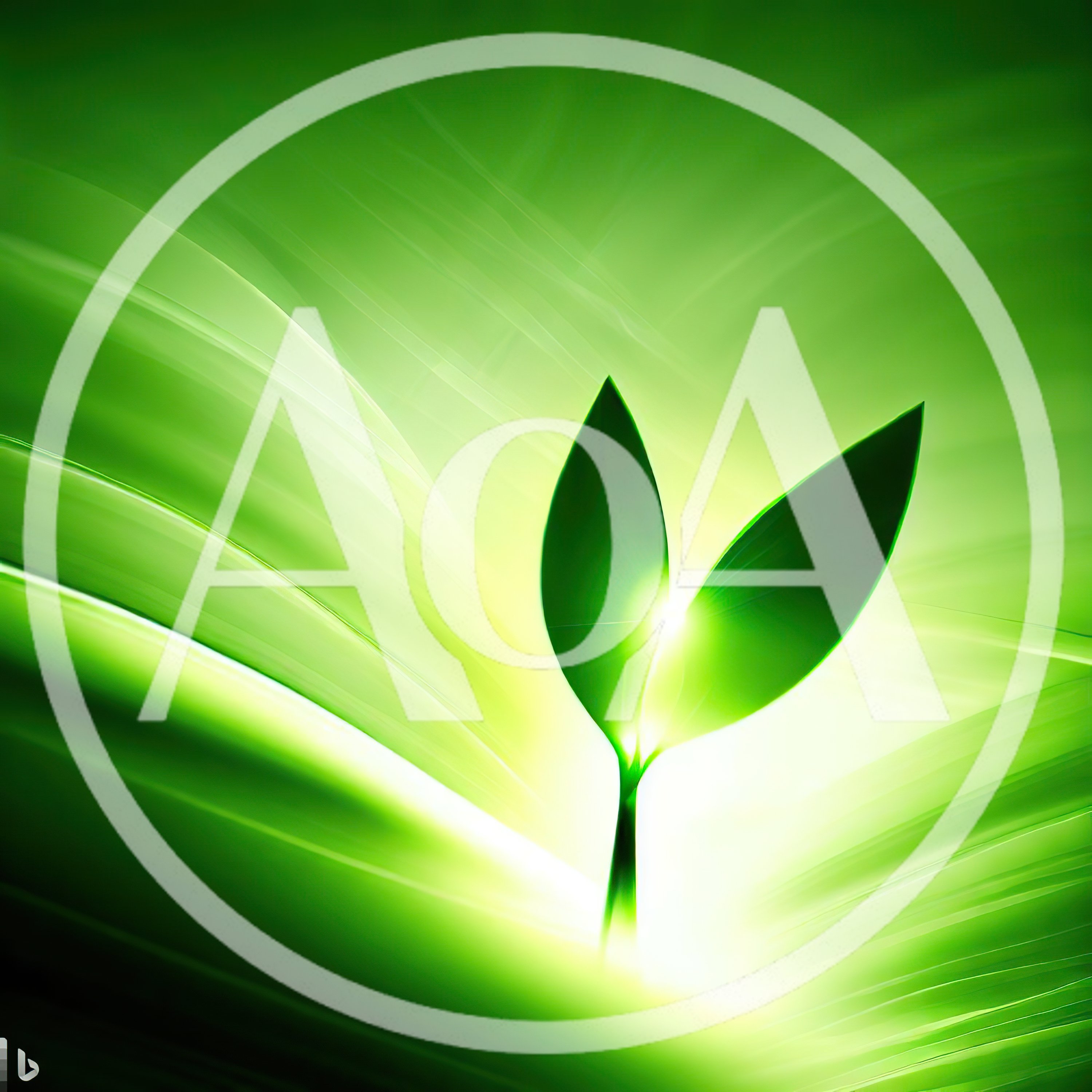 Glowing Green Sprout Against Abstract Light Background