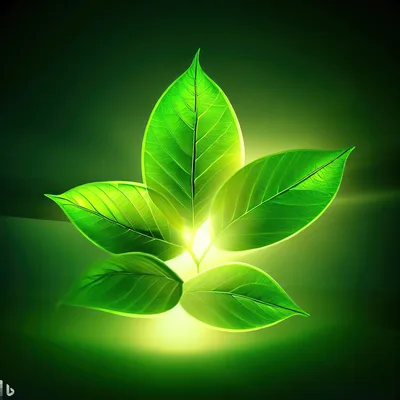 Glowing Green Leaves With Backlit Natural Light