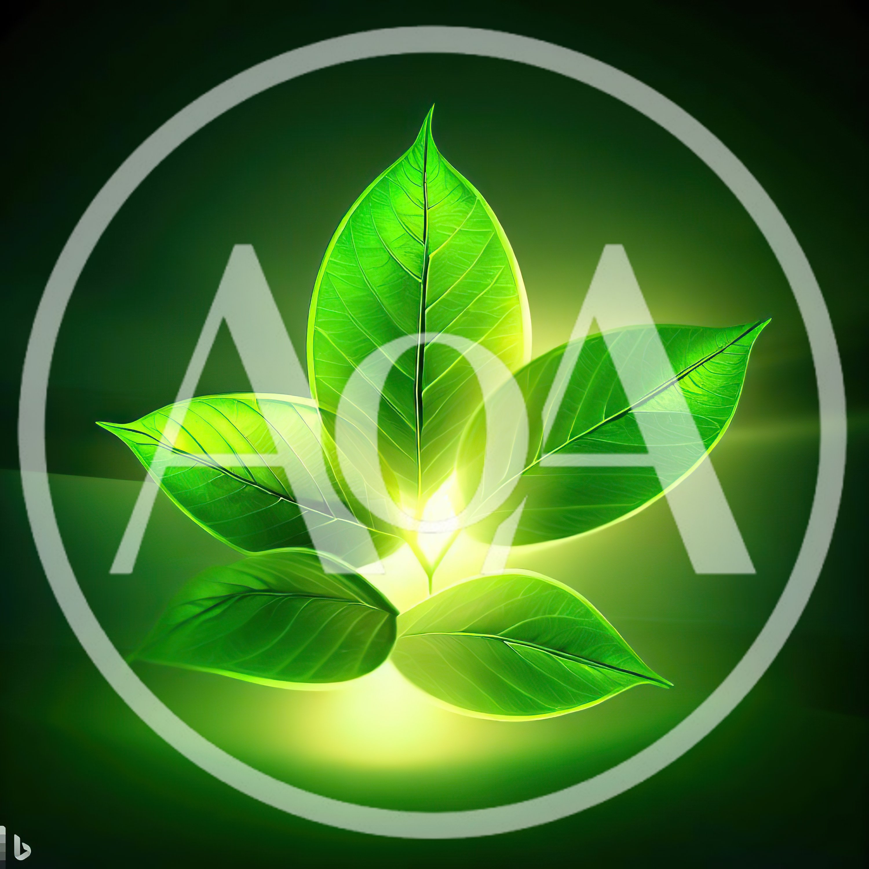 Glowing Green Leaves With Backlit Natural Light