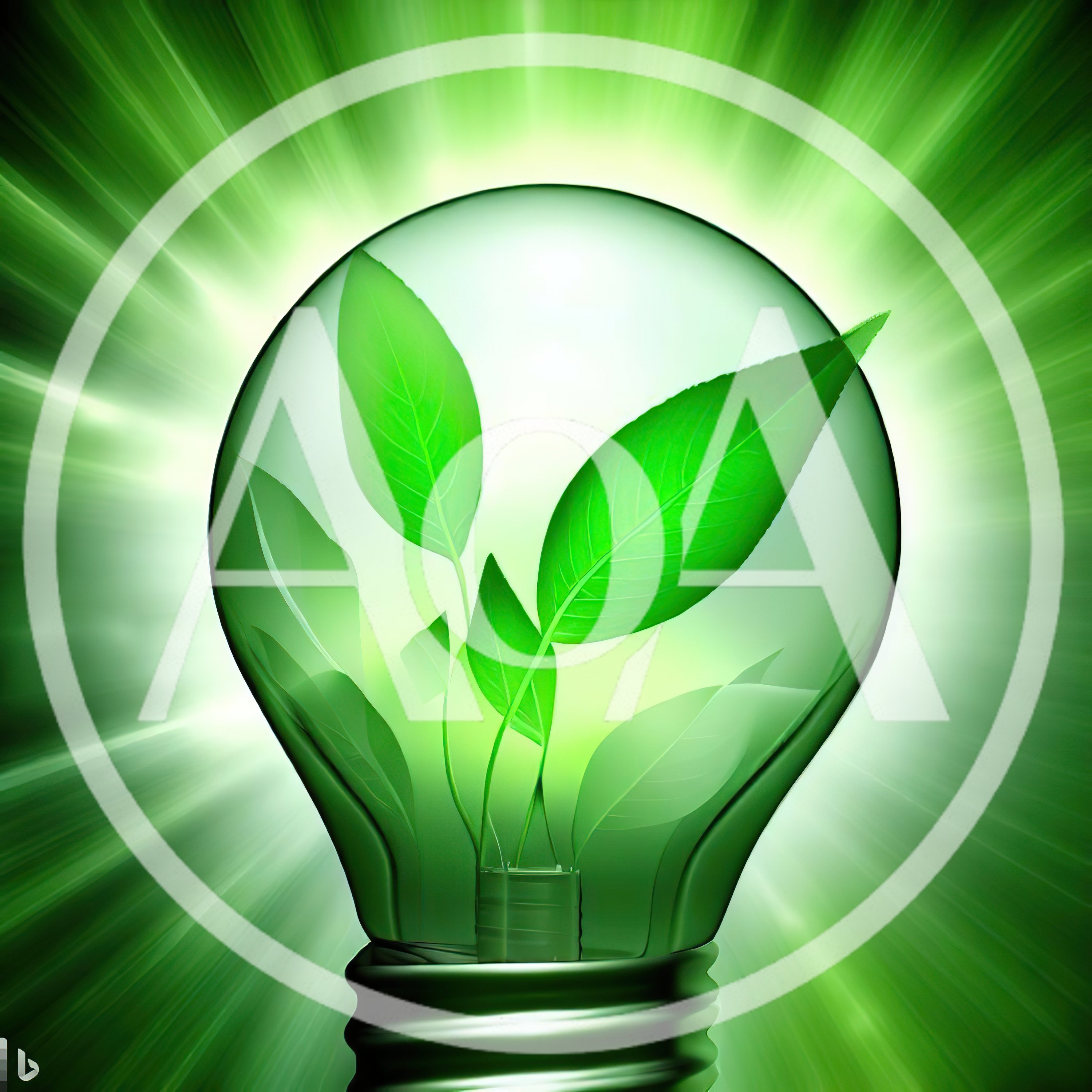 Green Plant Growing Inside A Glowing Light Bulb